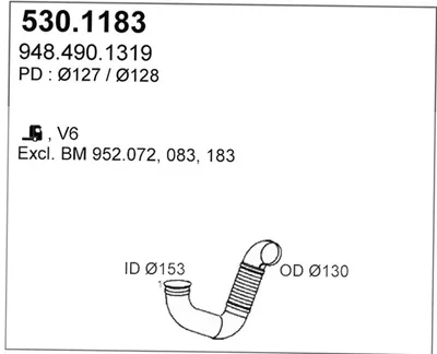 Tubo de escape ASSO 530.1183