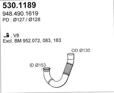 Tubo de escape ASSO 530.1189
