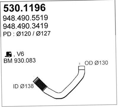 Tubo de escape ASSO 530.1196