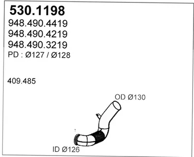 Tubo de escape ASSO 530.1198