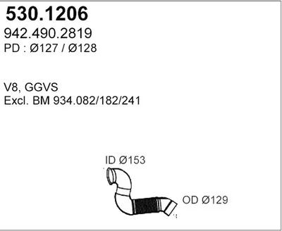 Tubo de escape ASSO 530.1206