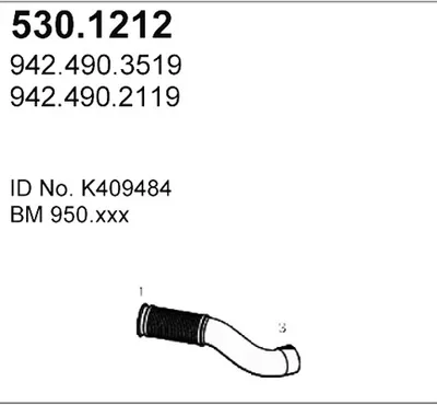 Tubo de escape ASSO 530.1212