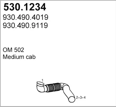 Tubo de escape ASSO 530.1234
