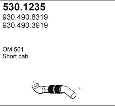 Tubo de escape ASSO 530.1235