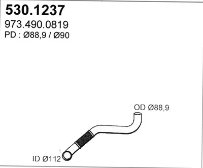 Tubo de escape ASSO 530.1237