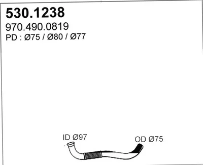 Tubo de escape ASSO 530.1238