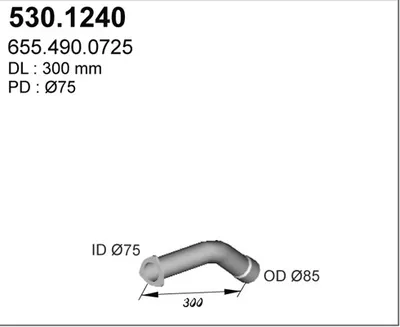 Tubo de escape ASSO 530.1240