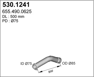 Tubo de escape ASSO 530.1241