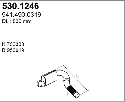 Tubo de escape ASSO 530.1246