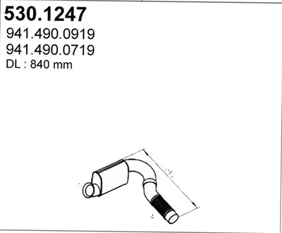 Tubo de escape ASSO 530.1247
