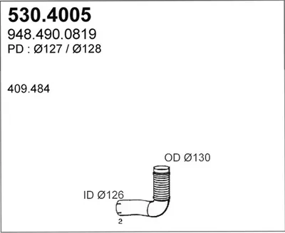 Unión flexible, escape ASSO 530.4005