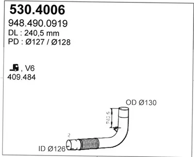 Unión flexible, escape ASSO 530.4006