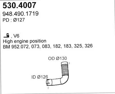 Unión flexible, escape ASSO 530.4007