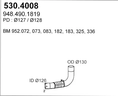 Unión flexible, escape ASSO 530.4008
