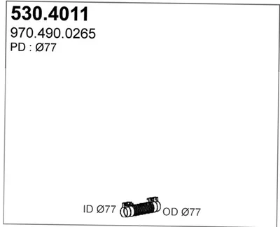 Unión flexible, escape ASSO 530.4011