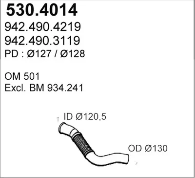 Unión flexible, escape ASSO 530.4014