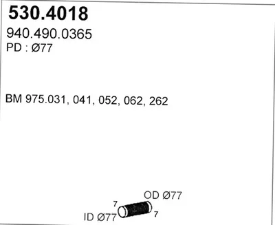 Unión flexible, escape ASSO 530.4018