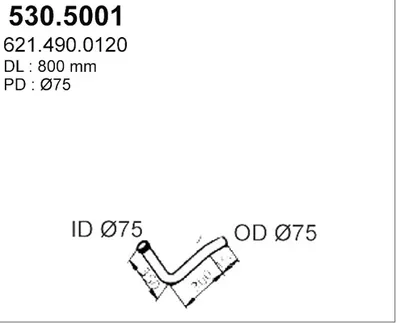 Tubo de escape ASSO 530.5001