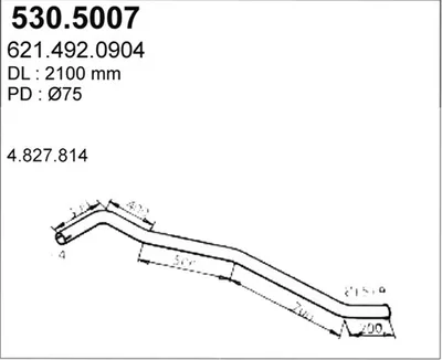 Tubo de escape ASSO 530.5007