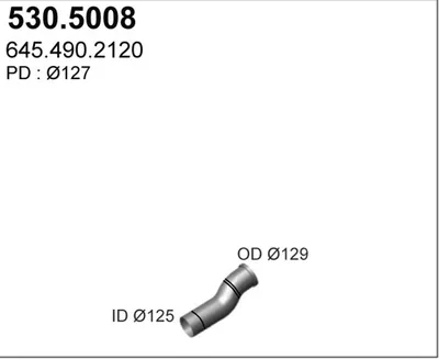 Tubo de escape ASSO 530.5008