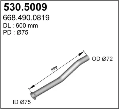 Tubo de escape ASSO 530.5009