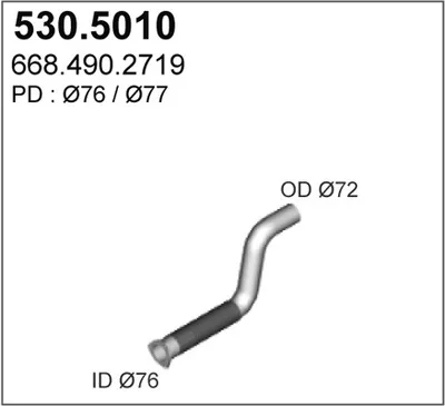 Tubo de escape ASSO 530.5010