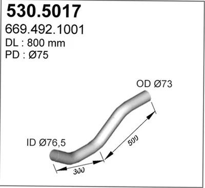 Tubo de escape ASSO 530.5017