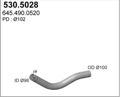 Tubo de escape ASSO 530.5028