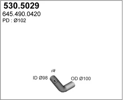 Tubo de escape ASSO 530.5029