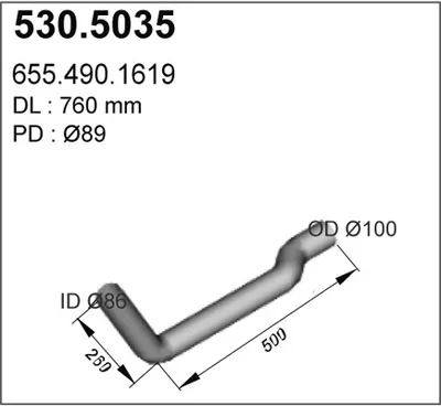 Tubo de escape ASSO 530.5035
