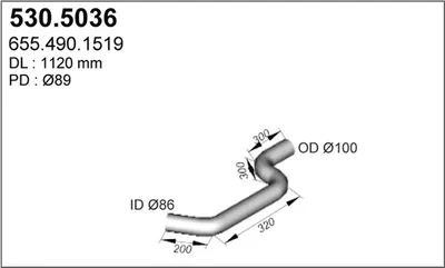 Tubo de escape ASSO 530.5036