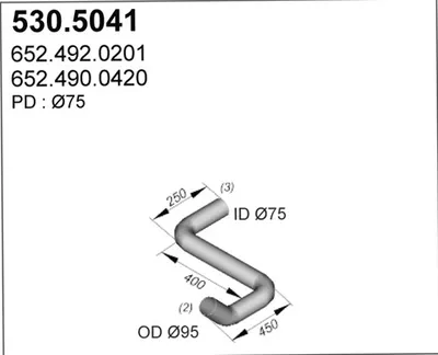 Tubo de escape ASSO 530.5041