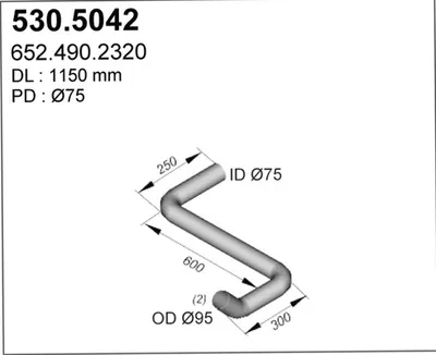 Tubo de escape ASSO 530.5042