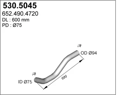 Tubo de escape ASSO 530.5045
