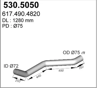 Tubo de escape ASSO 530.5050
