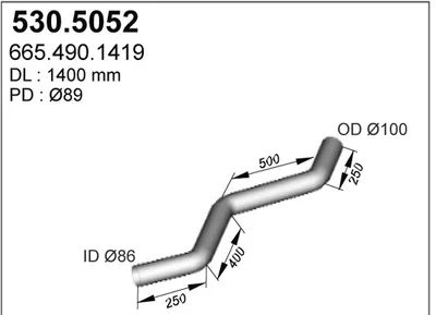 Tubo de escape ASSO 530.5052