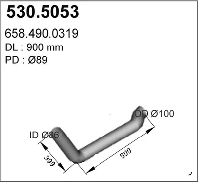Tubo de escape ASSO 530.5053
