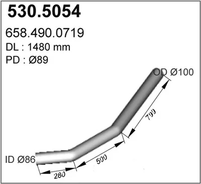 Tubo de escape ASSO 530.5054