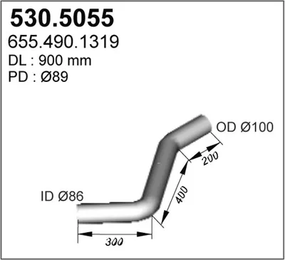 Tubo de escape ASSO 530.5055