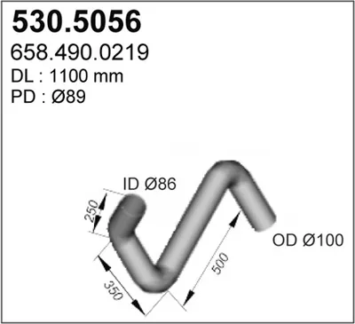 Tubo de escape ASSO 530.5056