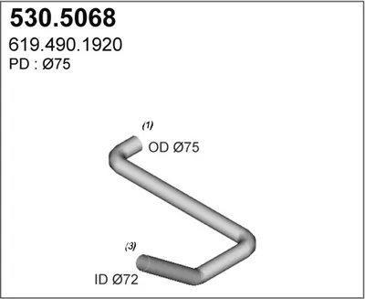 Tubo de escape ASSO 530.5068