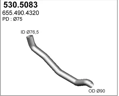 Tubo de escape ASSO 530.5083