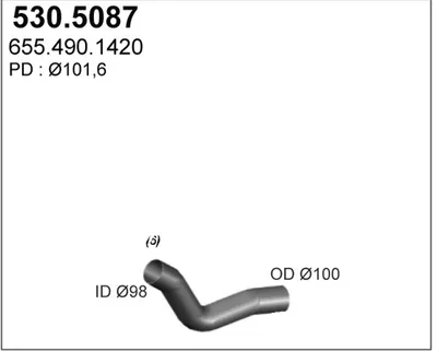 Tubo de escape ASSO 530.5087