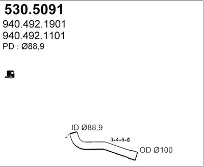 Tubo de escape ASSO 530.5091