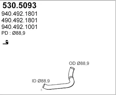 Tubo de escape ASSO 530.5093