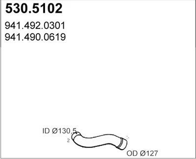 Tubo de escape ASSO 530.5102