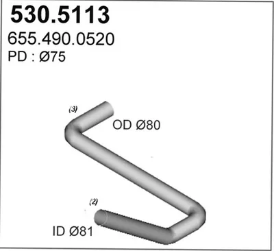 Tubo de escape ASSO 530.5113