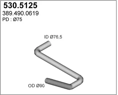 Tubo de escape ASSO 530.5125