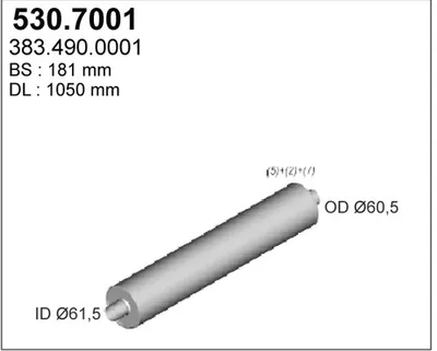 Silenciador central/posterior ASSO 530.7001