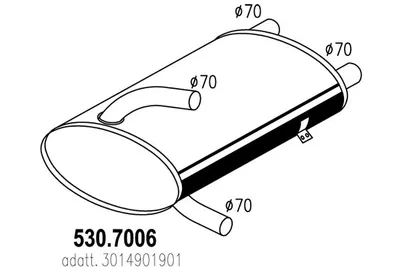 Silenciador central/posterior ASSO 530.7006